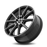 DRW D16 18x8 +40mm Gloss Black Machine Face