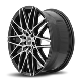 DRW D17 17x7 gloss black machine face premium Euro wheel 5x108 5x114.3