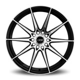 DRW D19 17x7.5 +38mm Gloss Black with Machined Spokes