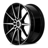 DRW D19 18x8 gloss black machined spoke faces premium Euro wheel