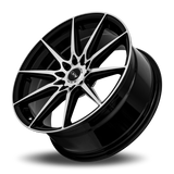 DRW D19 18x8 +38mm Gloss Black Machine Face