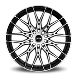 DRW D21 17x7.5 +38mm Gloss Black with Machined Spokes (5x100 / 5x114.3)