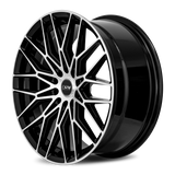 DRW D21 17x7.5 +38mm Gloss Black with Machined Spokes (5x100 / 5x114.3)
