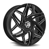 Diablo Hurricane 24x10 +12mm Gloss Black with Machined Spokes