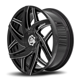 Diablo Hurricane 24x10 +12mm Gloss Black with Machined Spokes