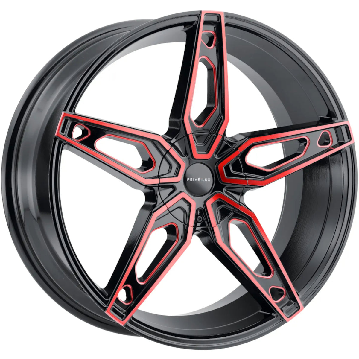 Privelux PL6 Black Red Machined Wheel