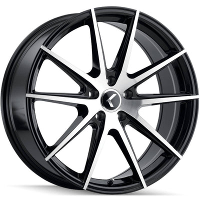 Kraze TURISMO KR193 Gloss Black Machined wheel