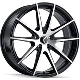 Kraze TURISMO KR193 Gloss Black Machined wheel