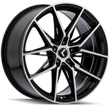 Kraze Evolve KR196 20x9 +35 Gloss Black Machined Spoke Faces premium Euro wheel