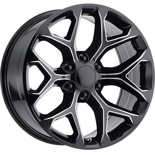 Strada Replicas SNOWFLAKE Black/Machined wheel