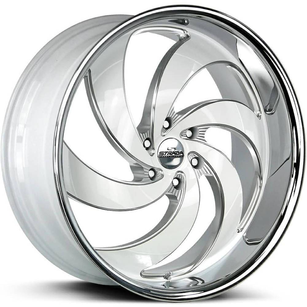 Strada RETRO 6 White/Milled/Chrome wheel