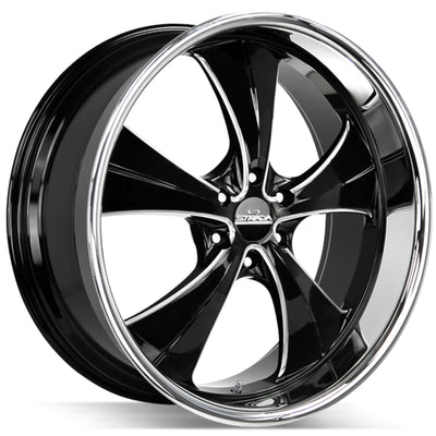 Strada Old Skool Black/Machined/Chrome wheel