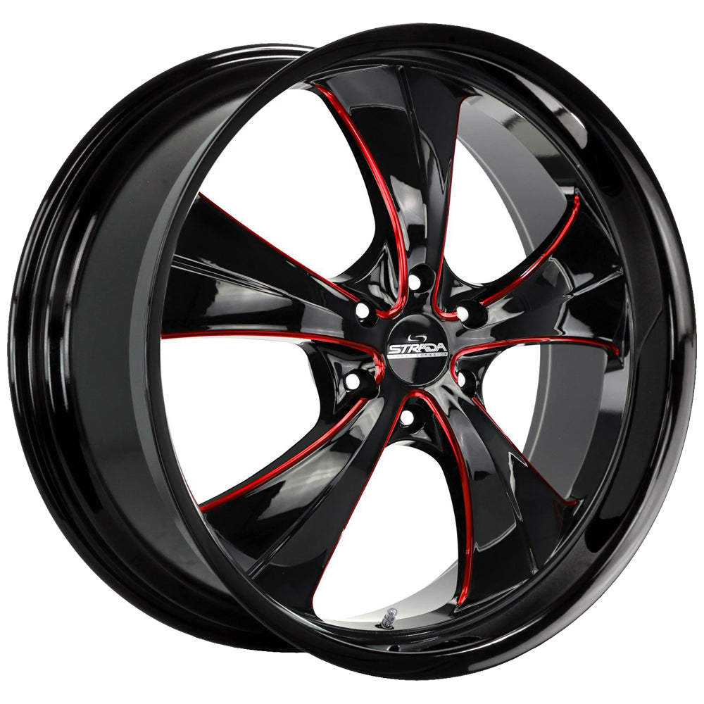 Strada Old Skool Black/Red wheel