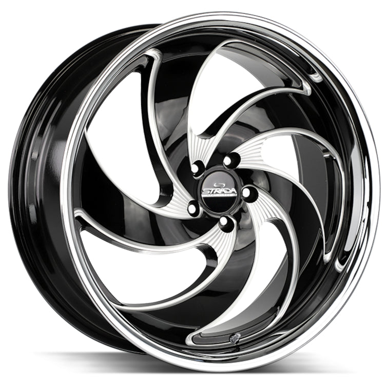 Strada Retro 5 Black/Machined/Chrome wheel