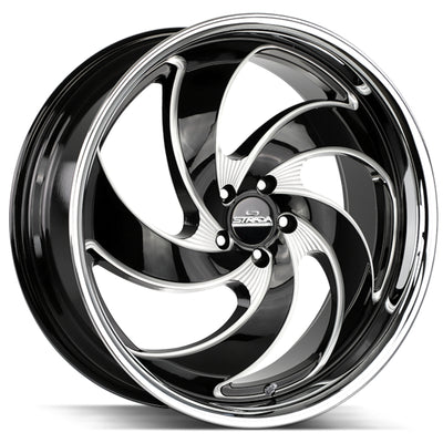 Strada Retro 5 Black/Machined/Chrome wheel