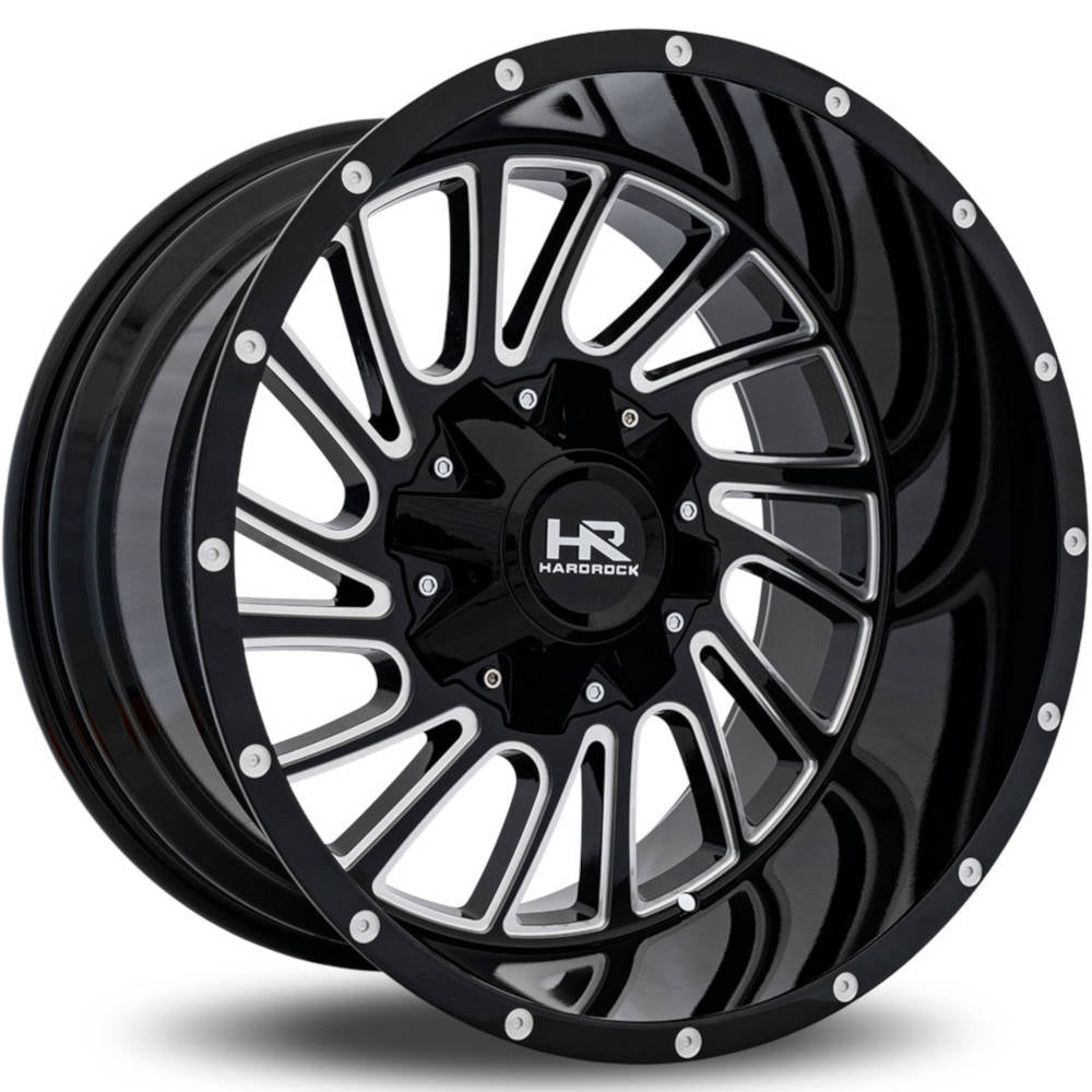 Hardrock H708 OVERDRIVE Black/Machined wheel