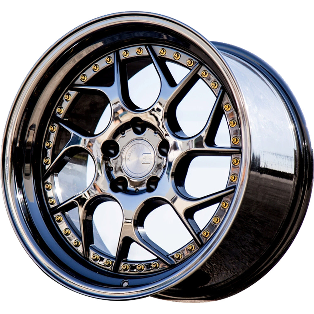 Aodhan DS01 Black/Chrome/Gold wheel