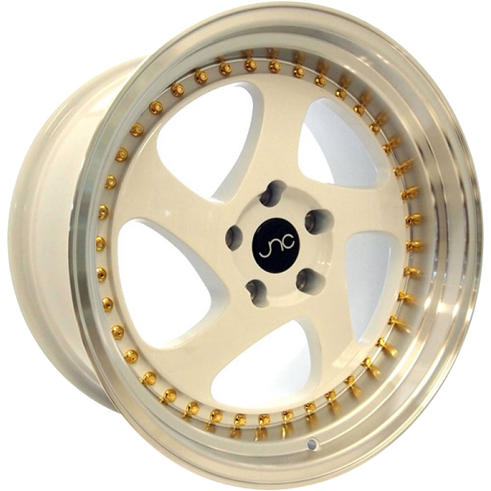 JNC JNC034 White/Machined/Gold wheel
