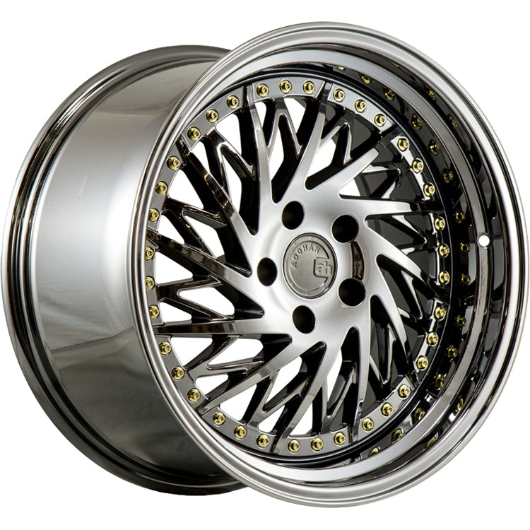 Aodhan DS03 Black/Chrome/Gold wheel
