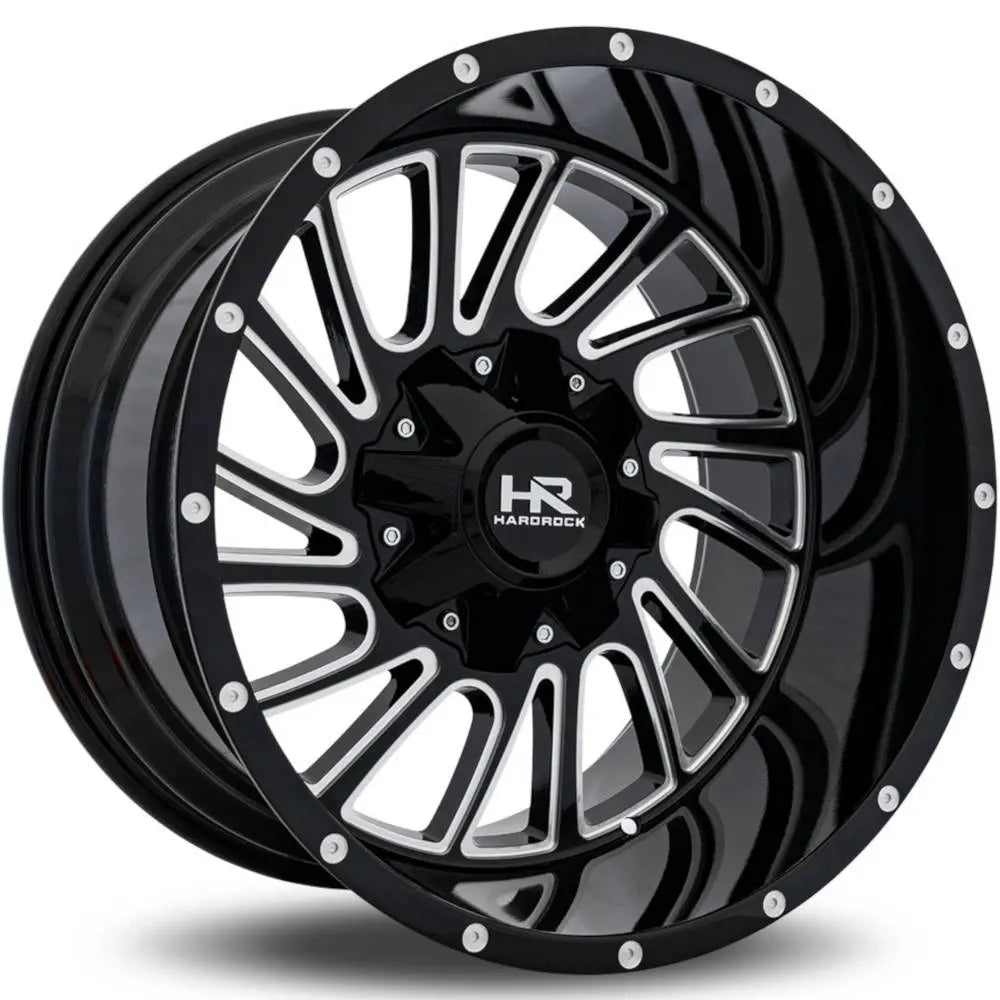 Hardrock H708 OVERDRIVE Black/Machined wheel