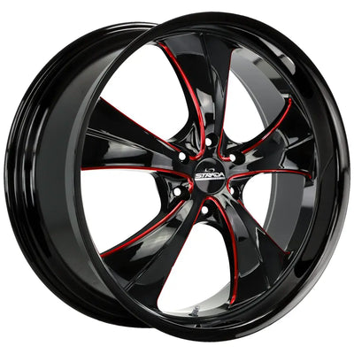 Strada Old Skool Black/Red wheel