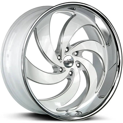 Strada Retro 6 White/Milled/Chrome wheel