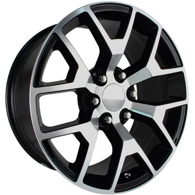 Strada Replicas GMC Sierra Replica Black/Machined wheel