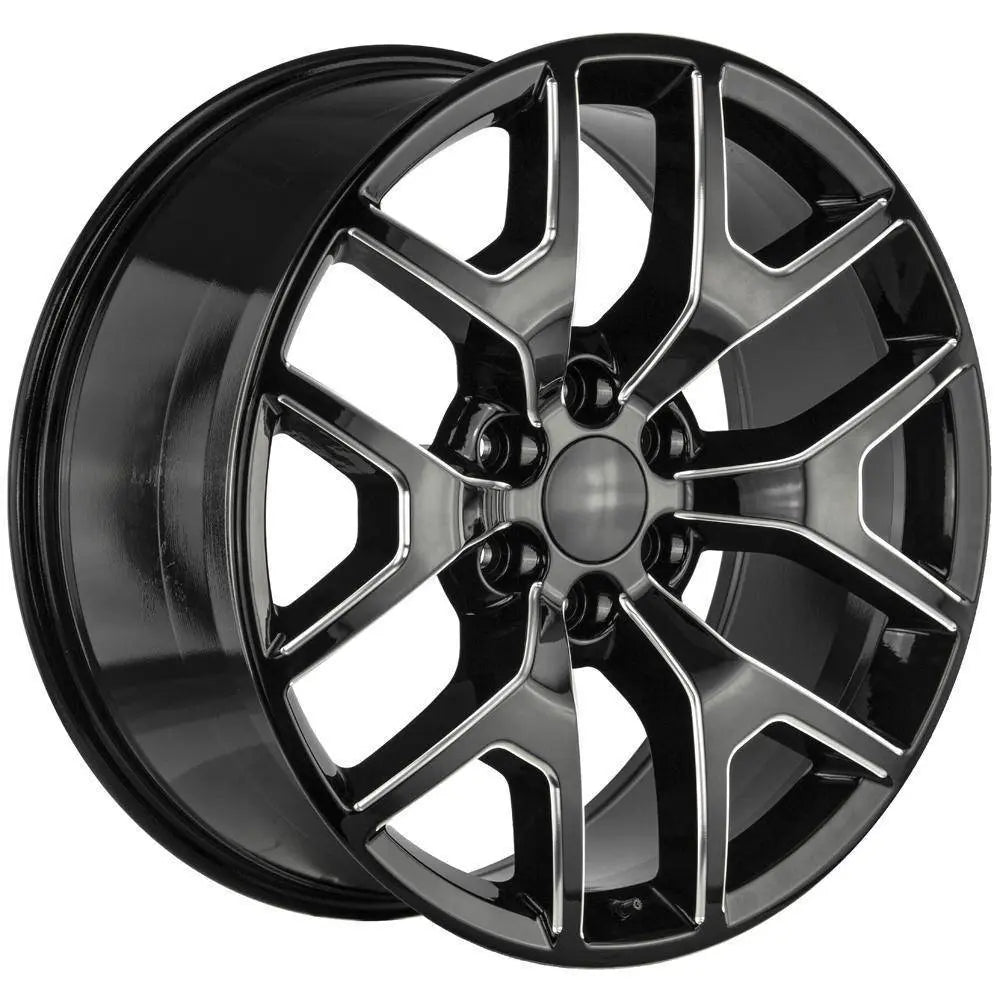 Strada Replicas GMC Sierra Replica Black/Machined wheel