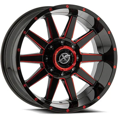 XF Off-Road XF-219 Black/Red Milled wheel