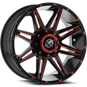 XF Off-Road XF-220 Black/Red Milled wheel