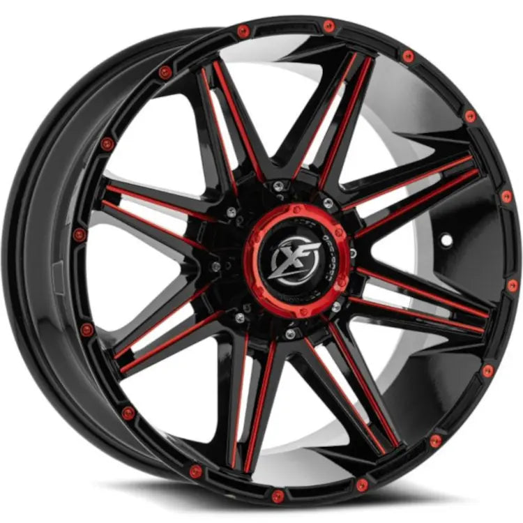 XF Off-Road XF-220 Black/Red Milled wheel