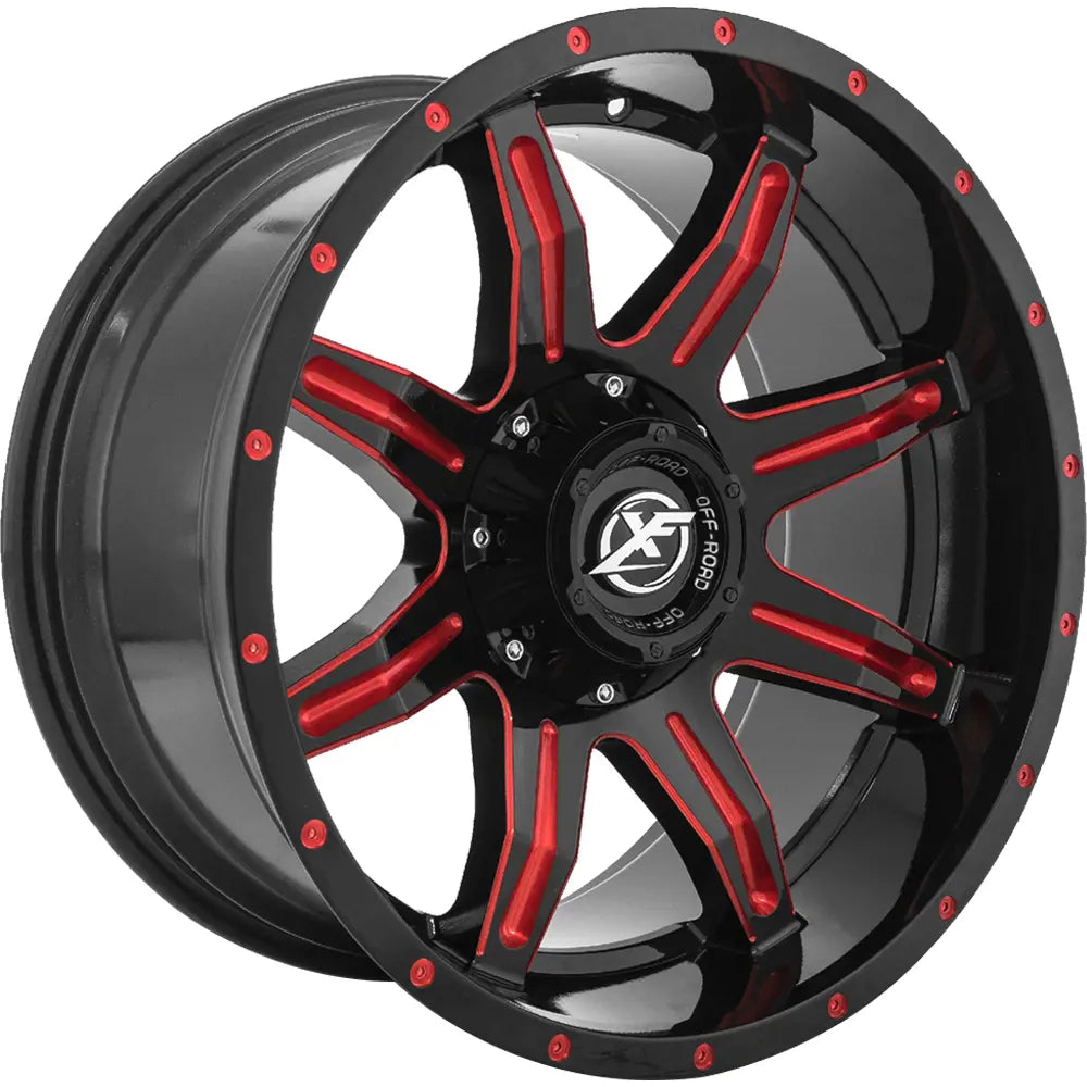XF Off-Road XF-215 Black/Red Milled wheel
