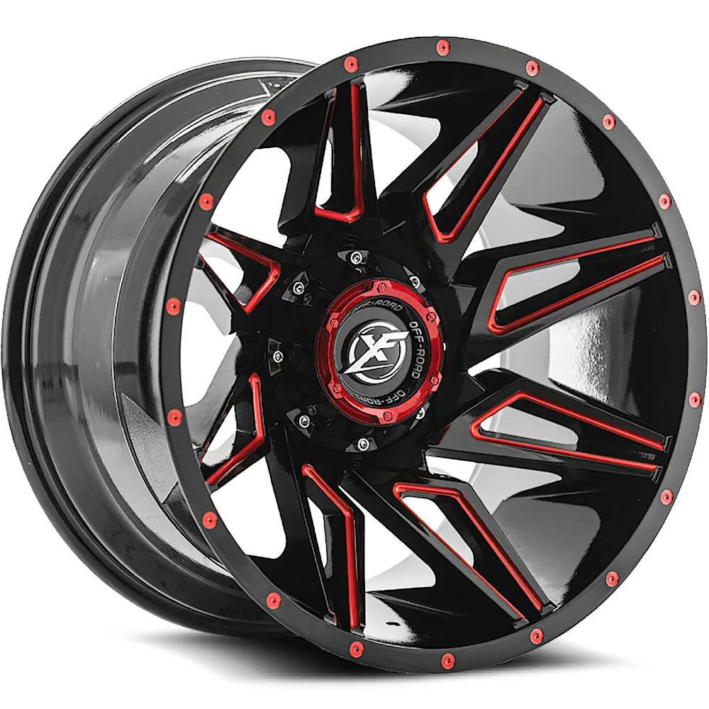 XF Off-Road XF-218 Black/Red Milled wheel