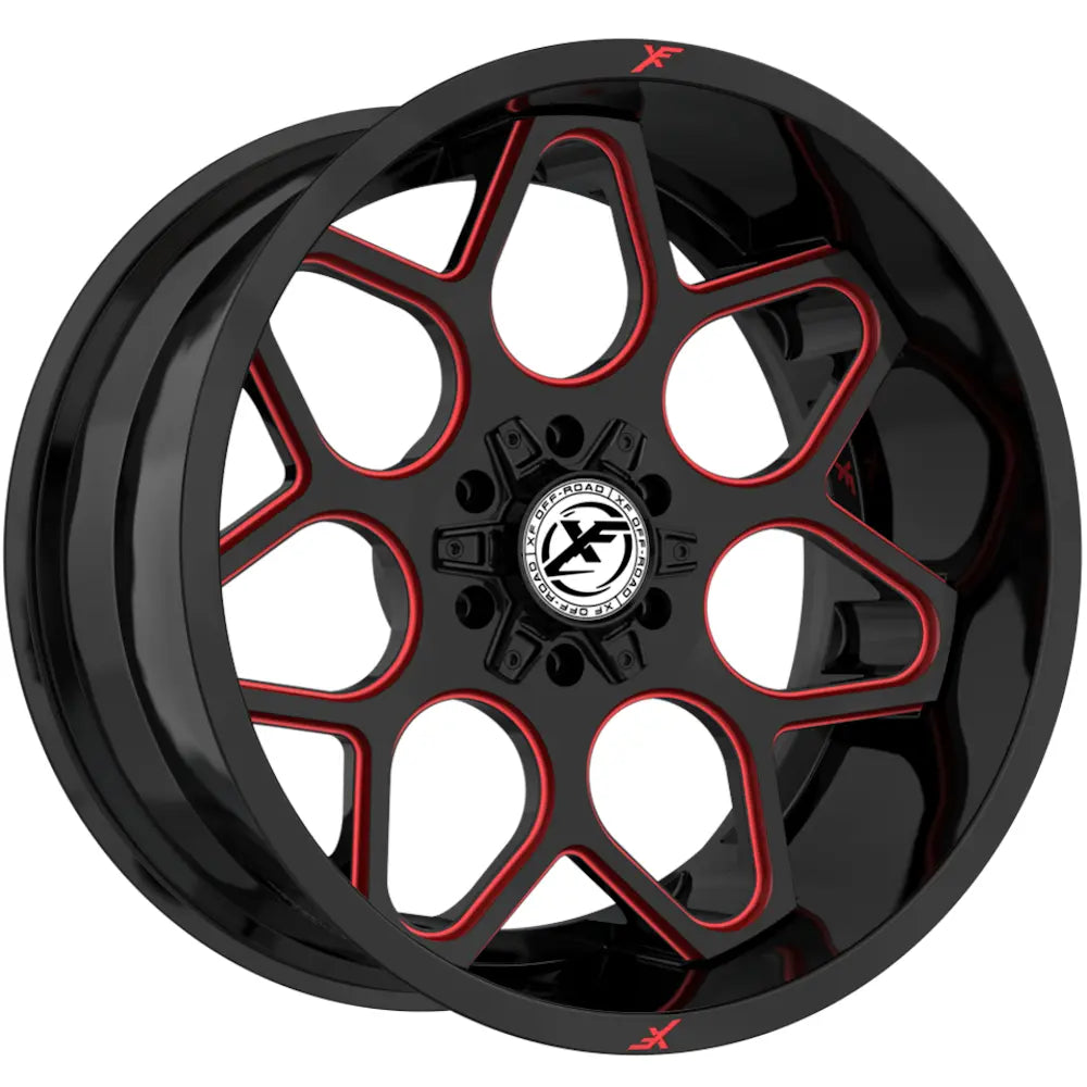 XF Off-Road XF-233 Black/Red Milled wheel