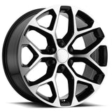 Strada Replicas GM Snowflake Replica Black Machined wheel