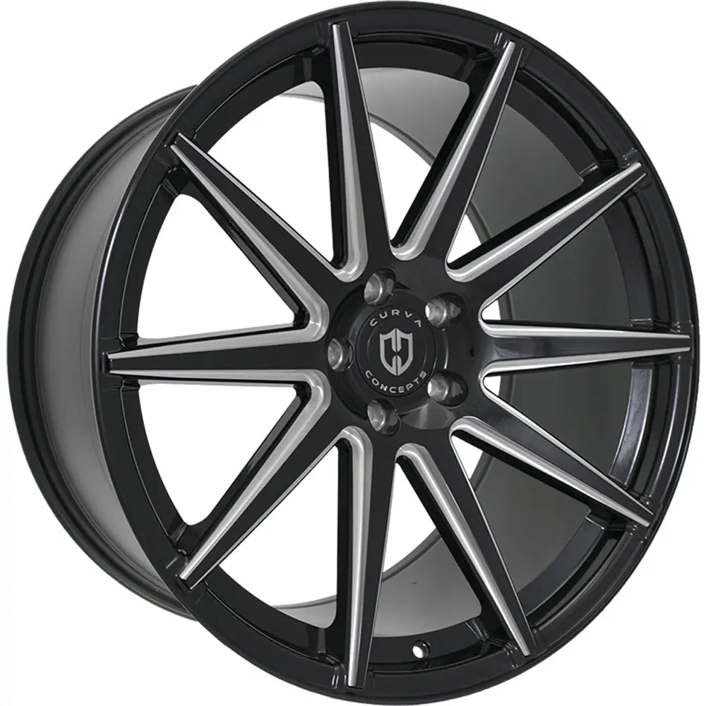 Curva C49 Gloss Black Milled wheel