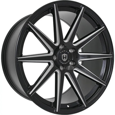 Curva C49 Gloss Black Milled wheel