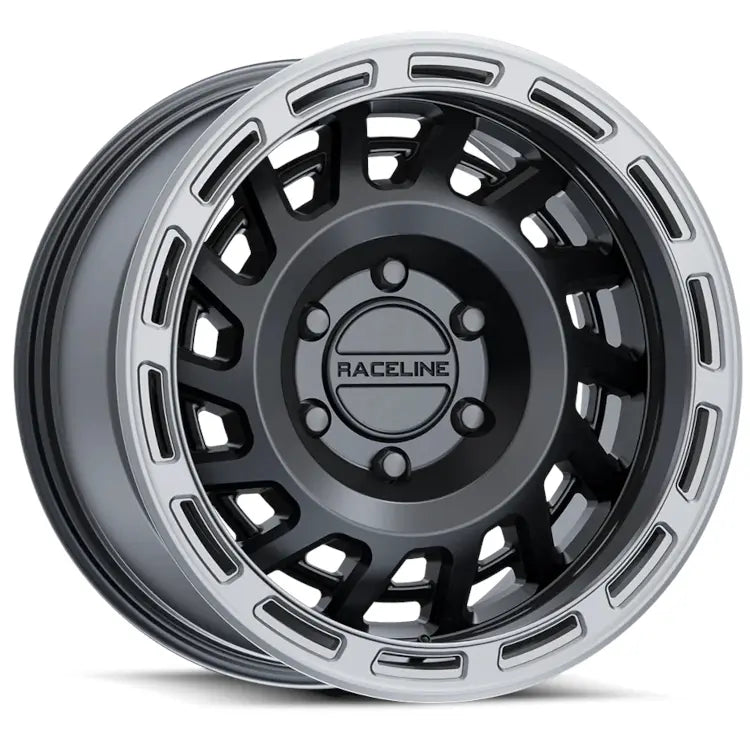 Raceline 957BS HALO Black W/ Silver Ring wheel