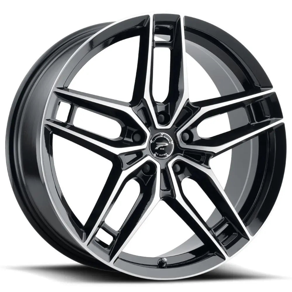 Platinum Lotus Machined Black  wheel