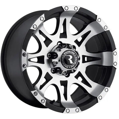 Raceline Raptor 18x9 +25mm Black with Machined Spokes and Lip Accents