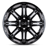 Black Rhino RAMPAGE 20x12 -44mm Gloss Black with Mirror Cut Face & Translucent Clear