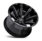 Black Rhino RAMPAGE 20x9.5 +12mm Gloss Black with Mirror Cut Face & Translucent Clear