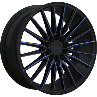 Ravetti M18 Black Blue Milled Wheel