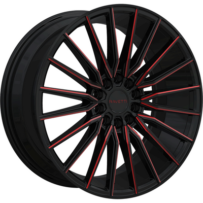 Ravetti M18 Black Red Milled Wheel
