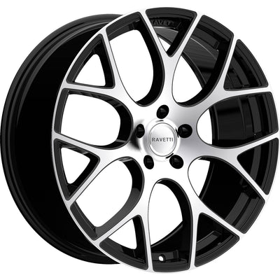 Ravetti M8 Black Machined Wheel