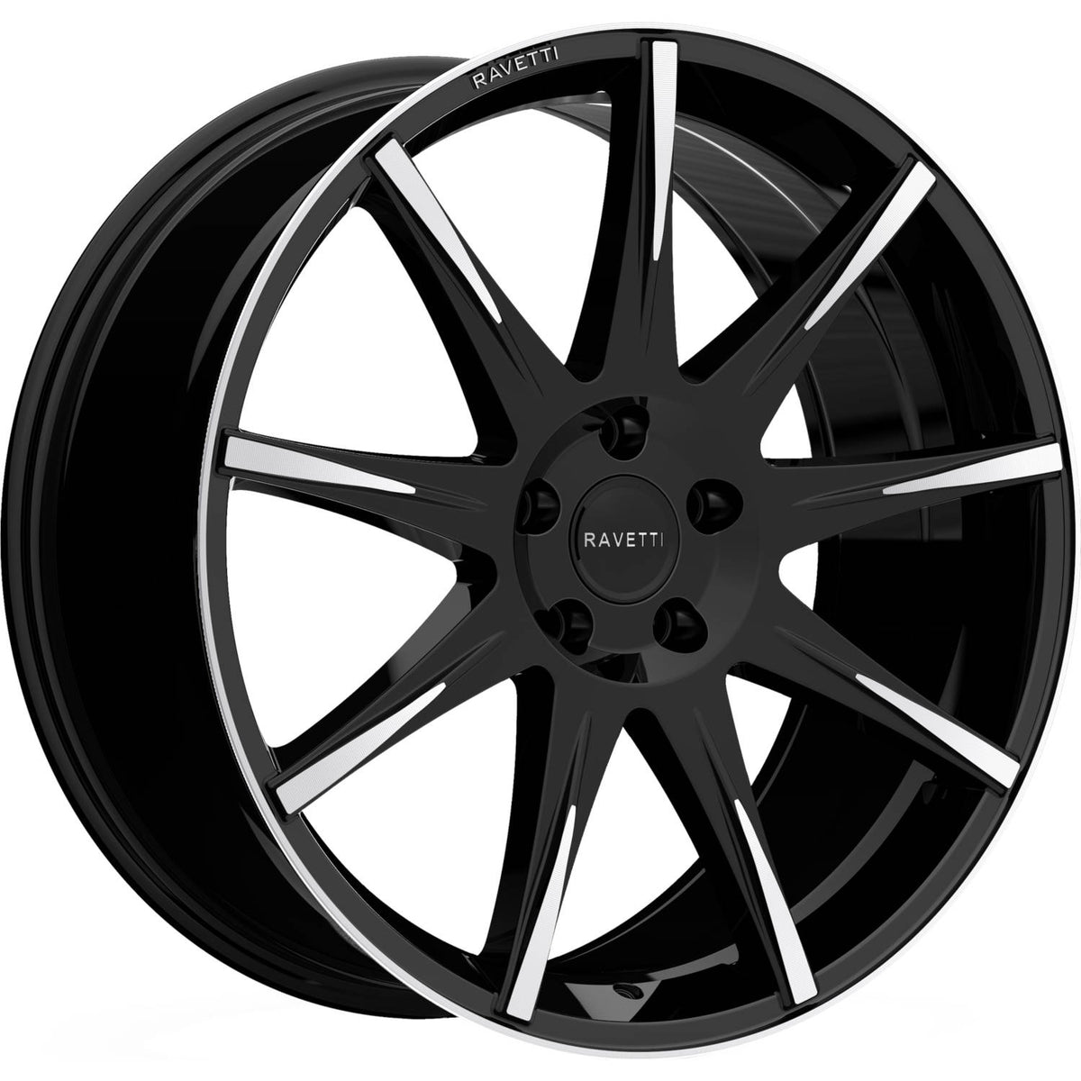 Ravetti M9 Black Machined Wheel
