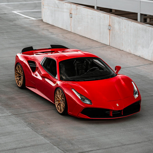 Brixton Forged CM6-R on Red Ferrari 488