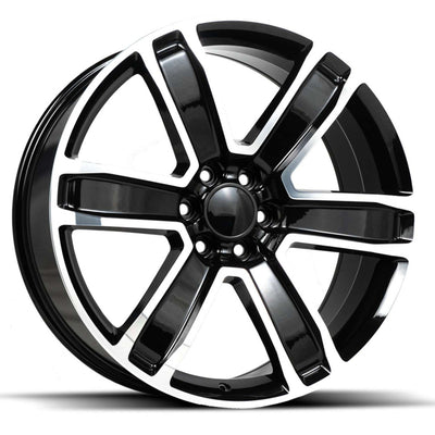 Replica RP050 Black Machined Wheel