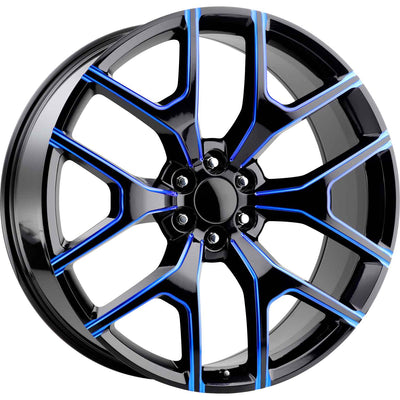 Replica Tech RT6 Black Blue Milled Wheel