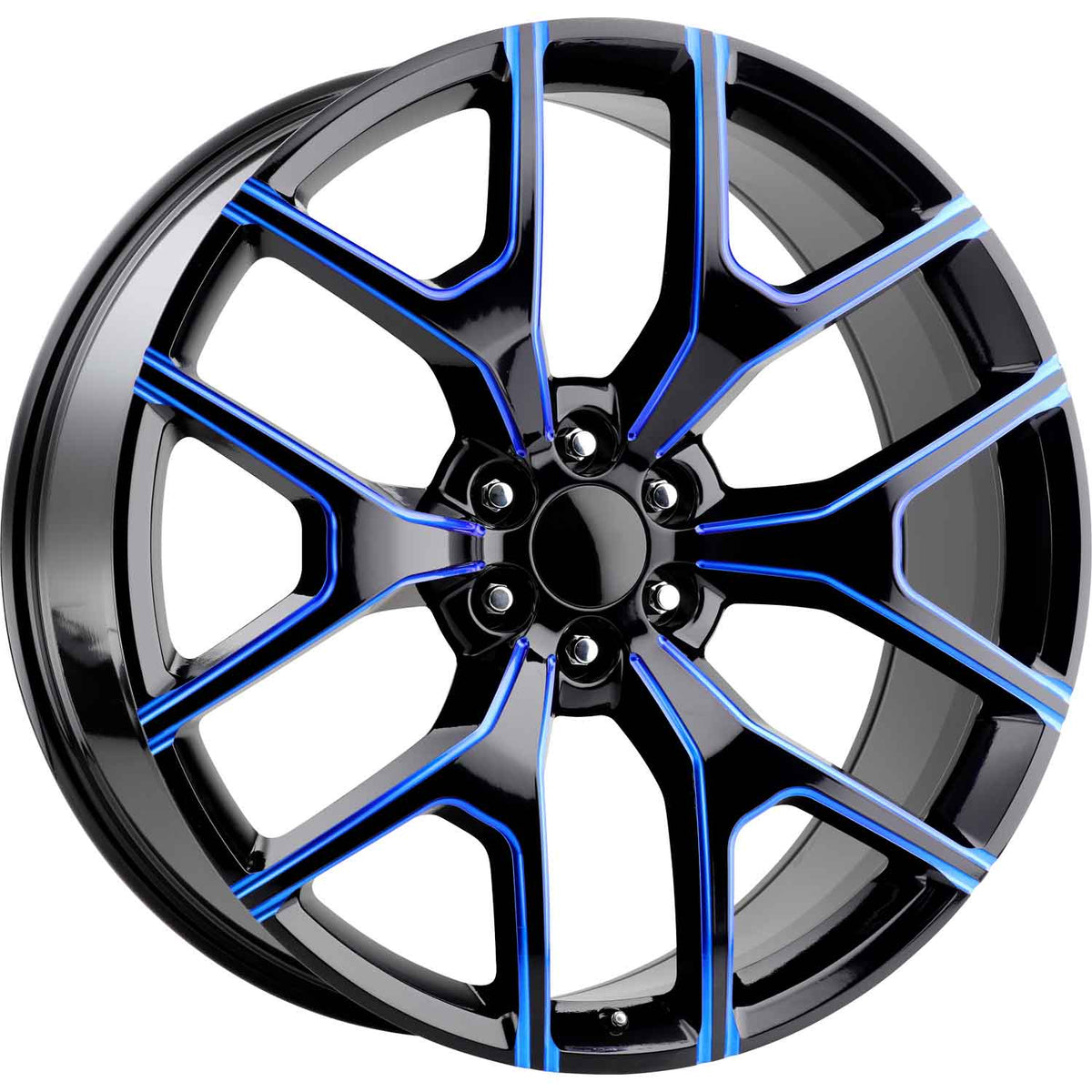 Replica Tech RT6 Black Blue Milled Wheel